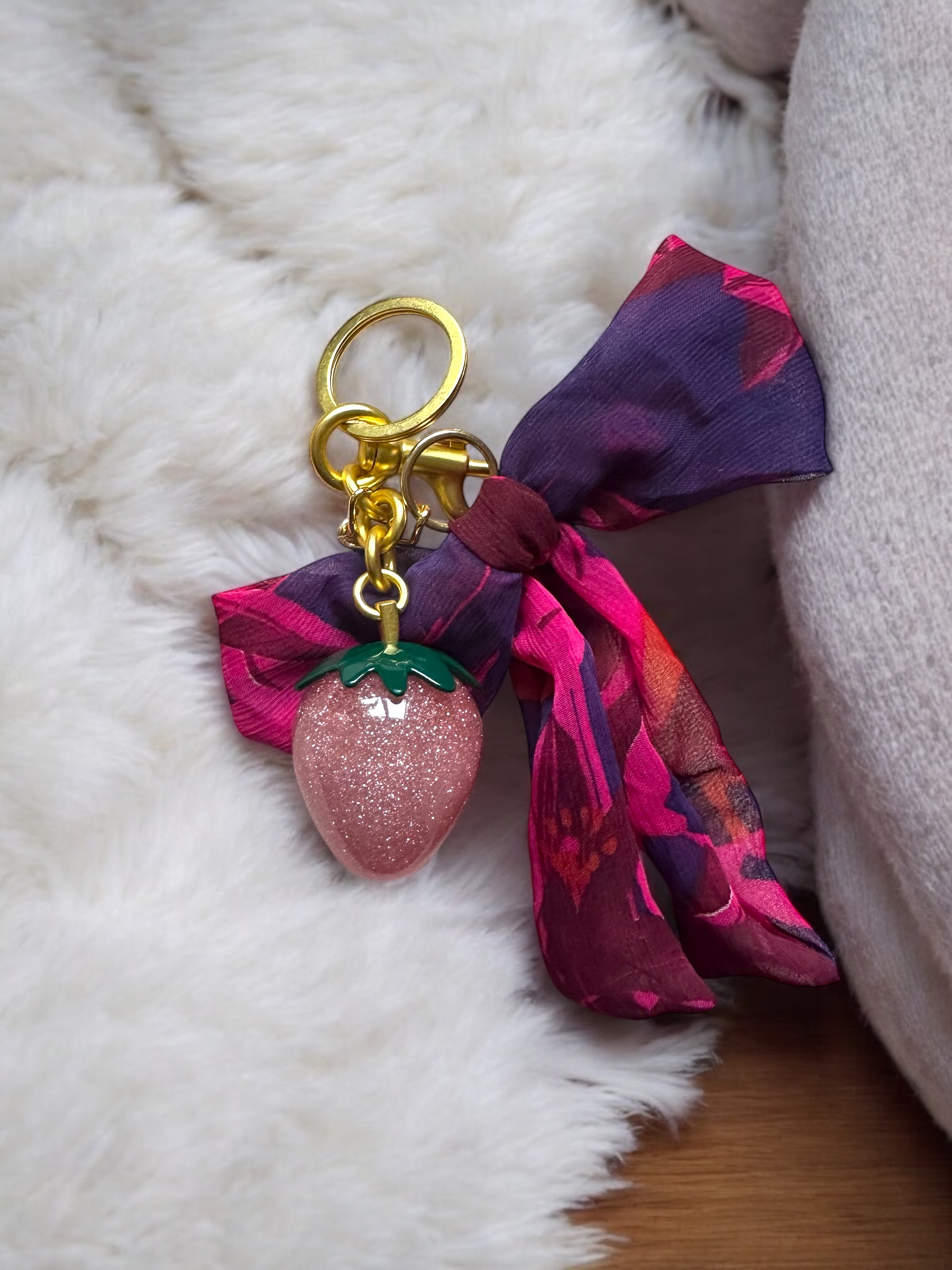 *Fragola Rosa* Pembe Çilek Çanta charm - Görsel 6