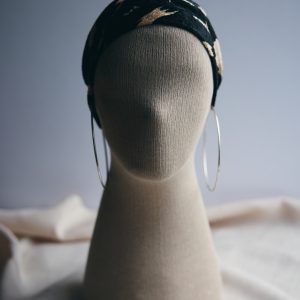 Kadife Desenli Kalın Saç Bandı