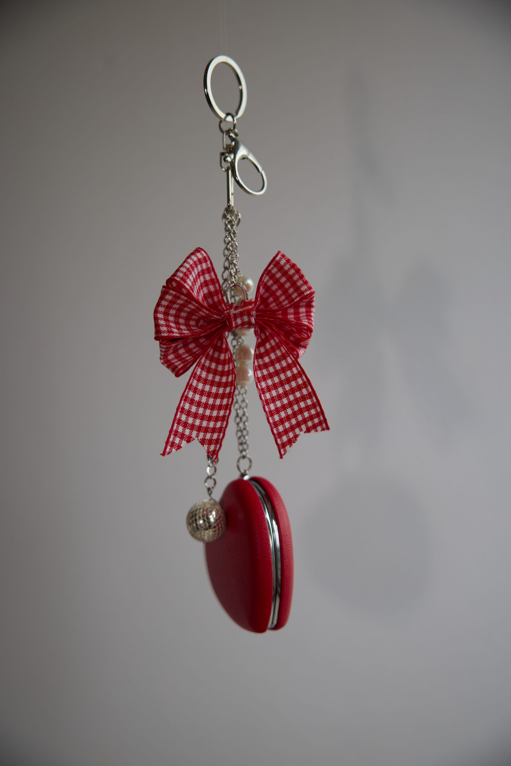 * CORDIS * Kalp Ayna İnci Detaylı Çanta Charm - Görsel 3