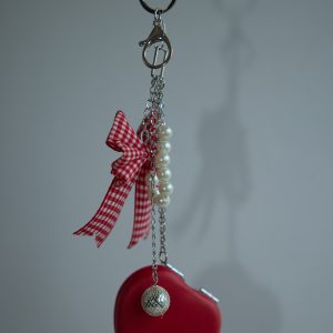 * CORDIS * Kalp Ayna İnci Detaylı Çanta Charm