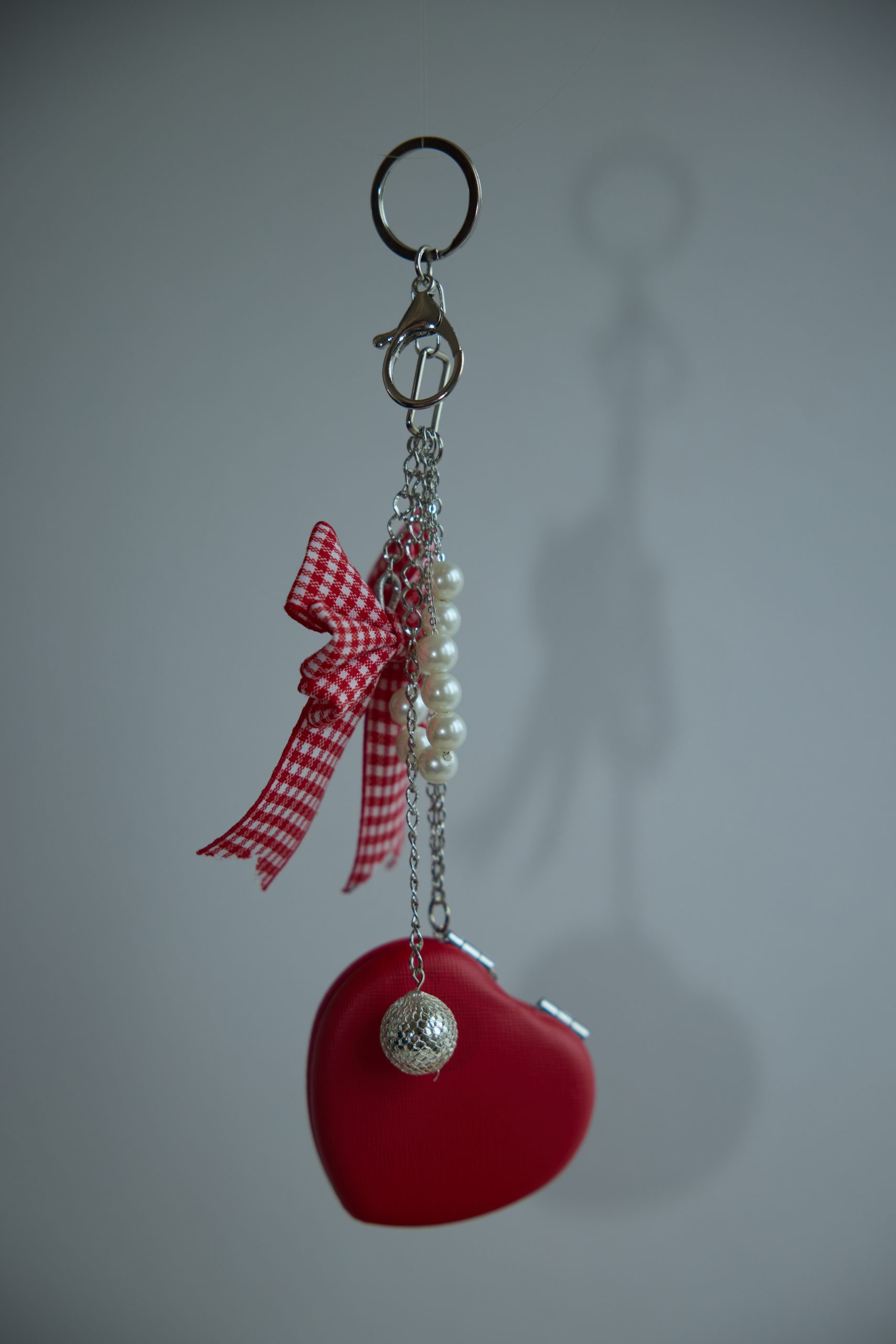 * CORDIS * Kalp Ayna İnci Detaylı Çanta Charm