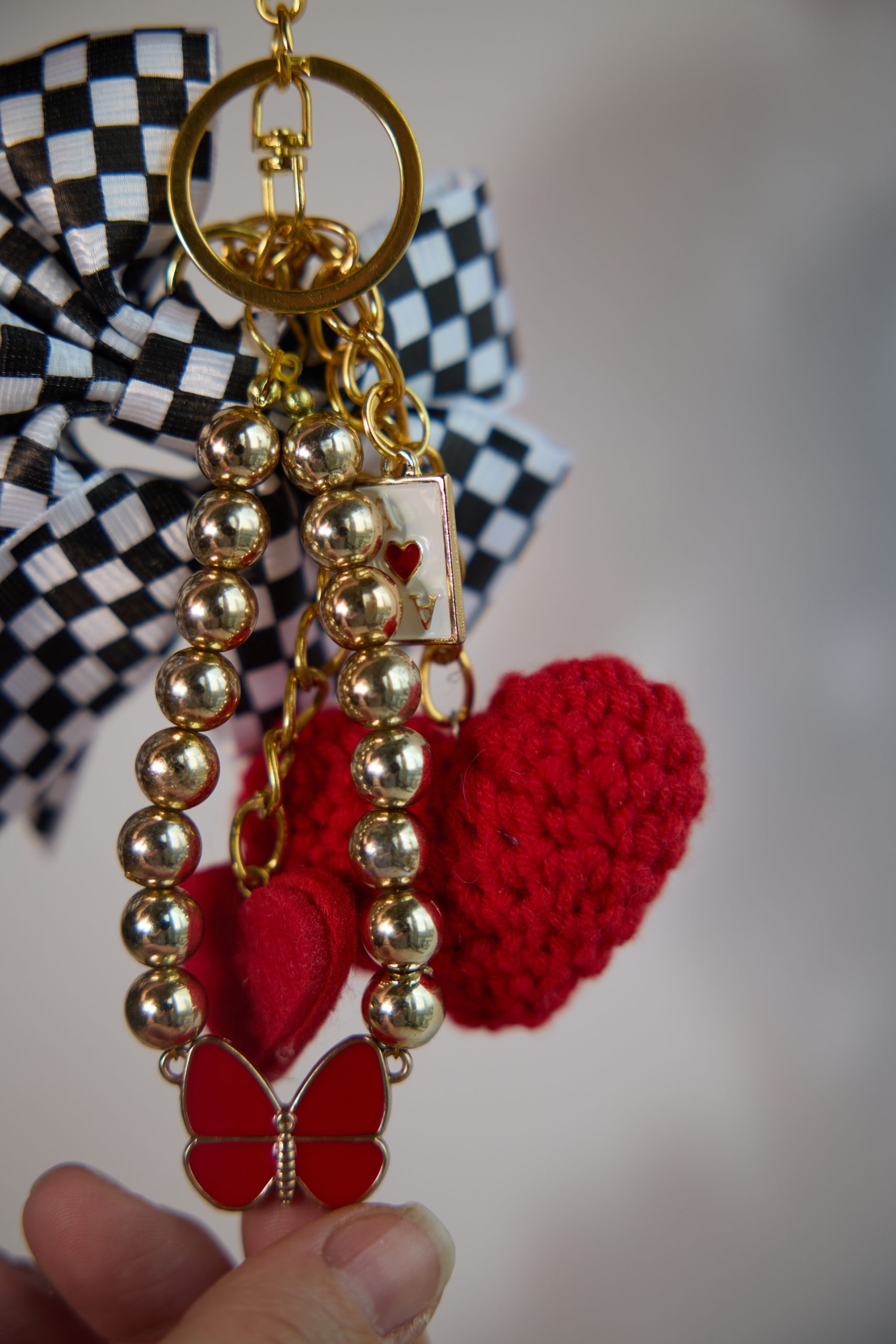 Origami Kalp Örme Çanta Charm - Görsel 3