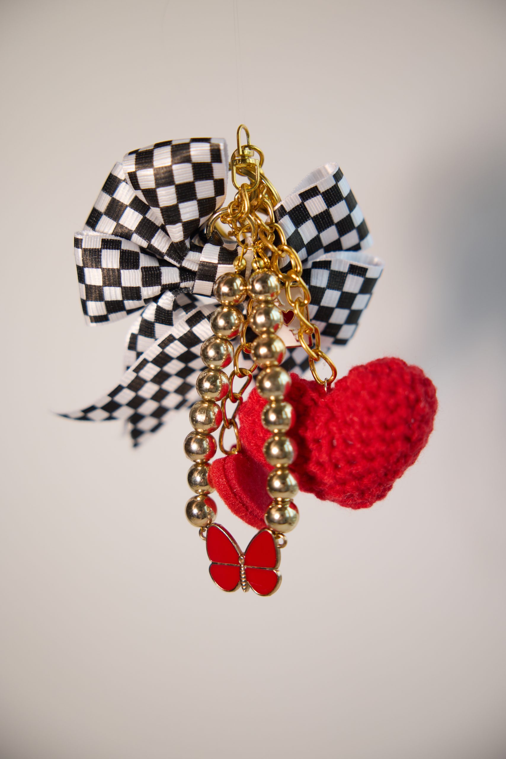 Origami Kalp Örme Çanta Charm