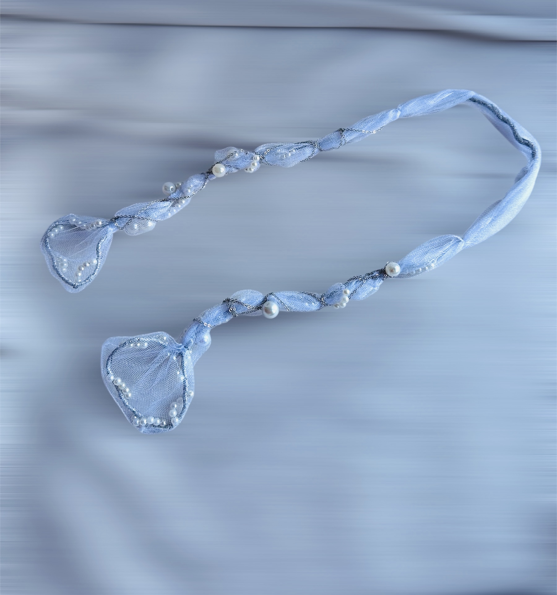 "Aetheria Tacı" İnci ve Tül Detaylı Telli Saç Bandı - Görsel 3