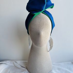 * Marvara * Mavi - Yeşil Çift Taraflı Telli Saç Bandı