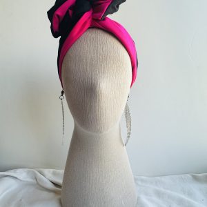 * Neriva * Pembe - Siyah  Çift Taraflı Telli Saç Bandı