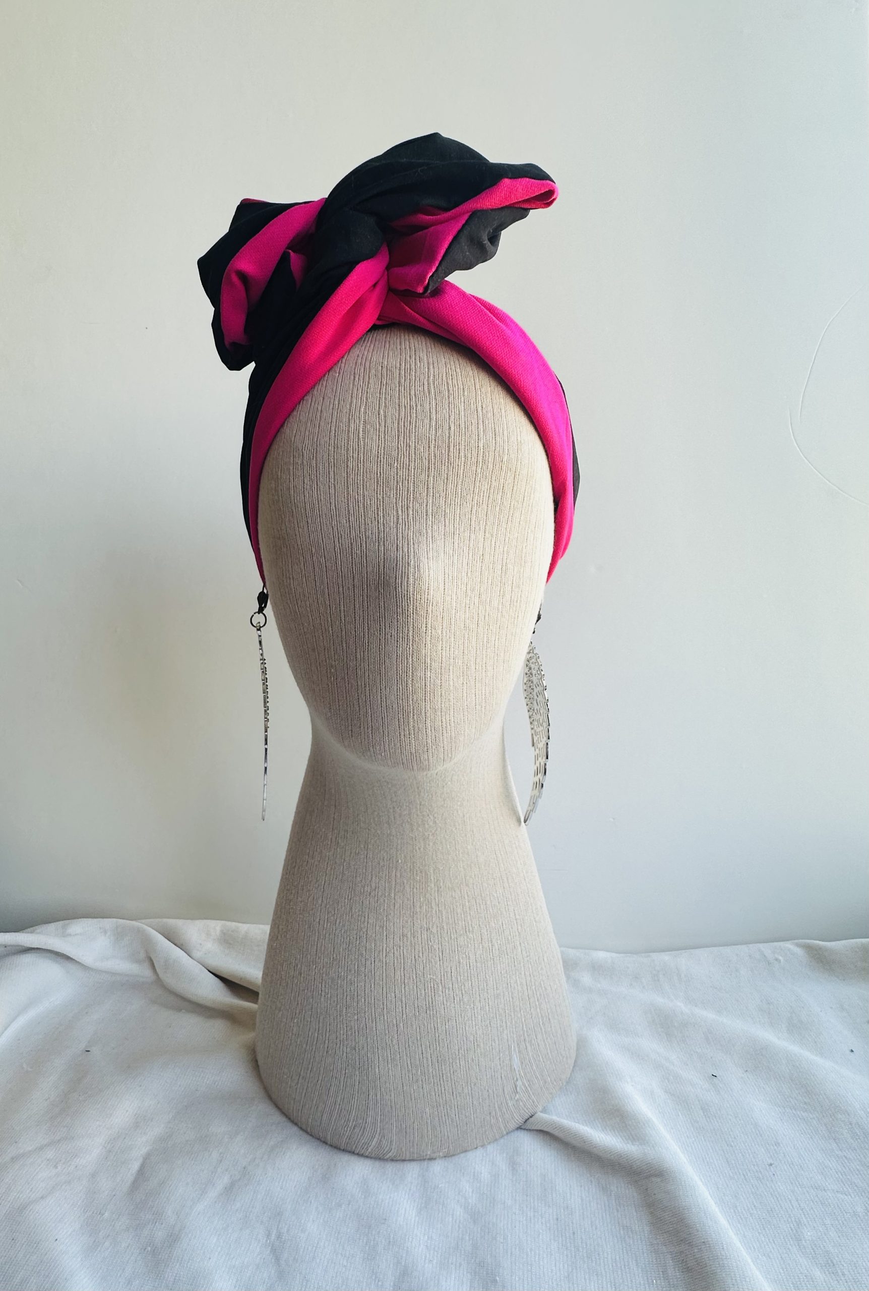 * Neriva * Pembe - Siyah Çift Taraflı Telli Saç Bandı