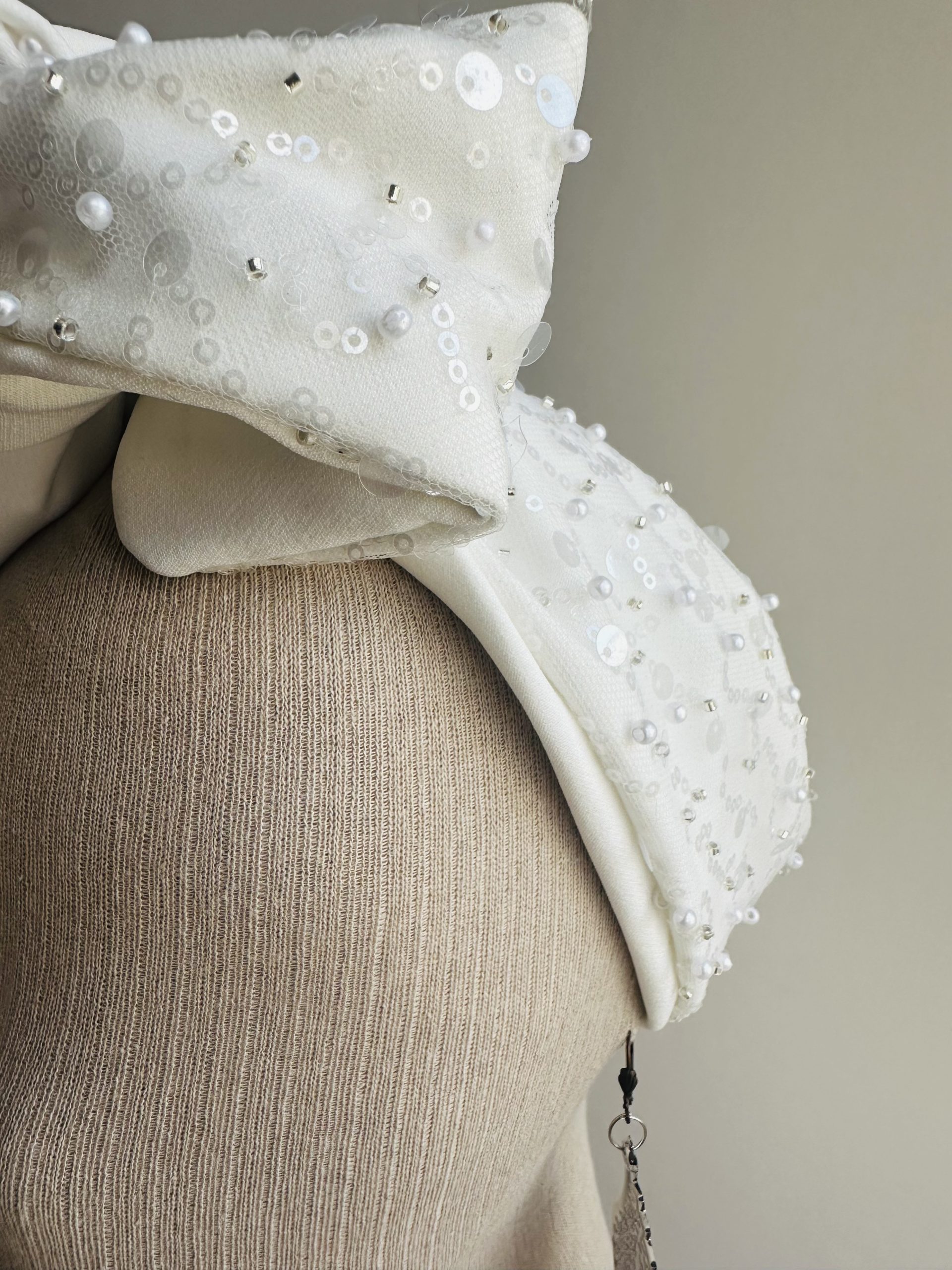 * Selvara * Payet ve İnci Çift Taraflı Telli Saç Bandı - Görsel 5