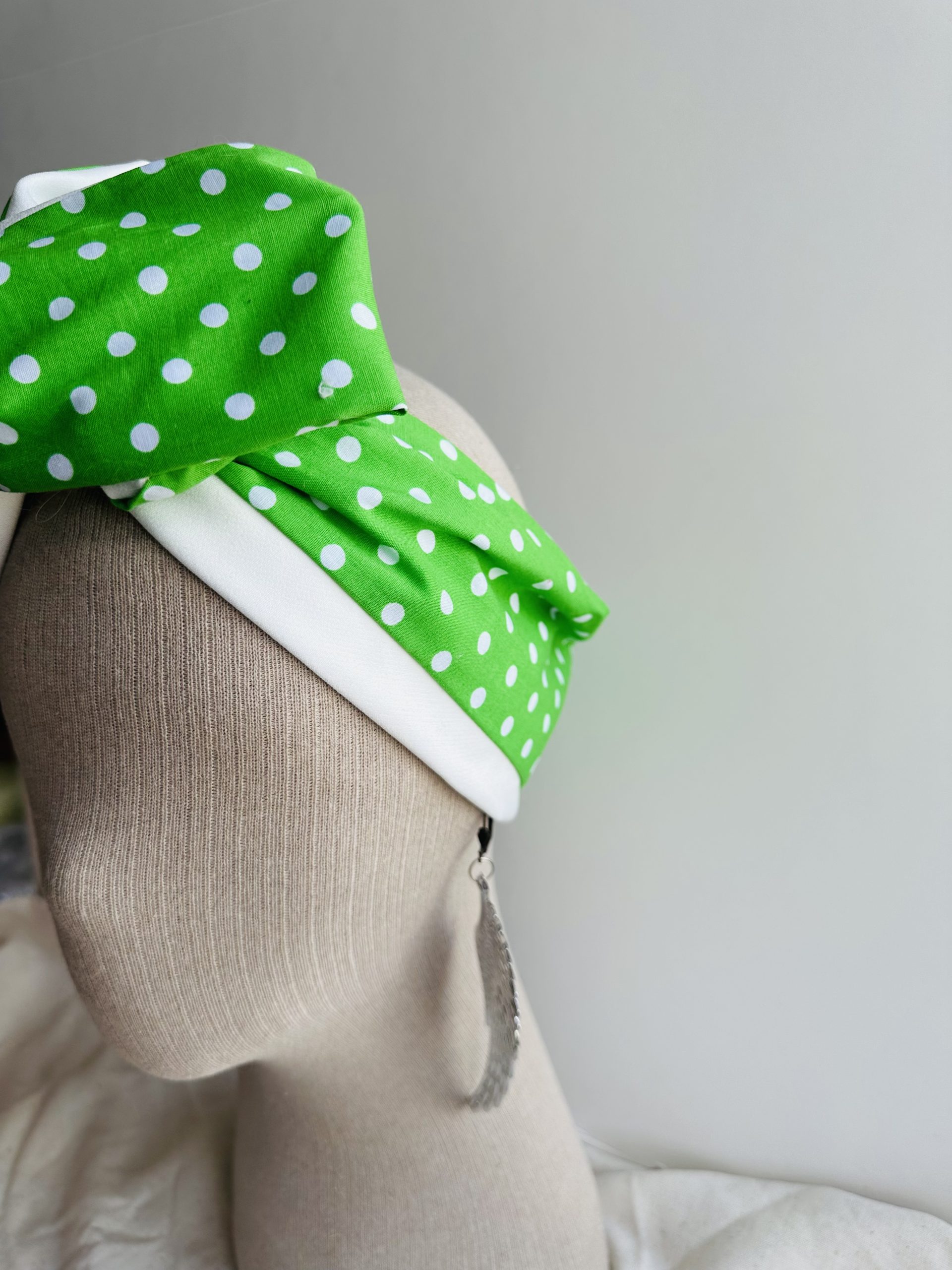 * Viridiana * Puantiyeli Çift Taraflı Telli Saç Bandı - Görsel 5