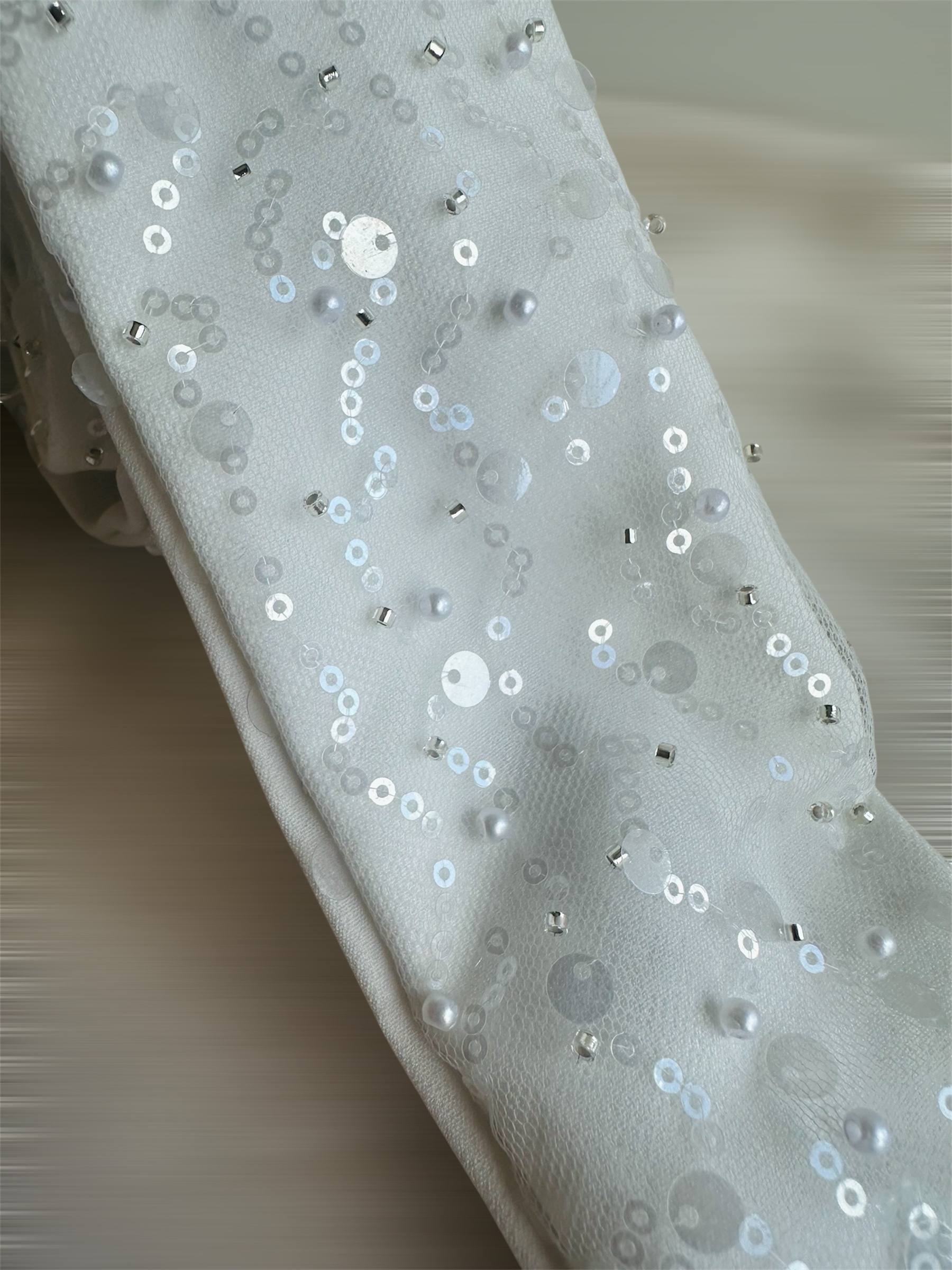 * Selvara * Payet ve İnci Çift Taraflı Telli Saç Bandı - Görsel 3