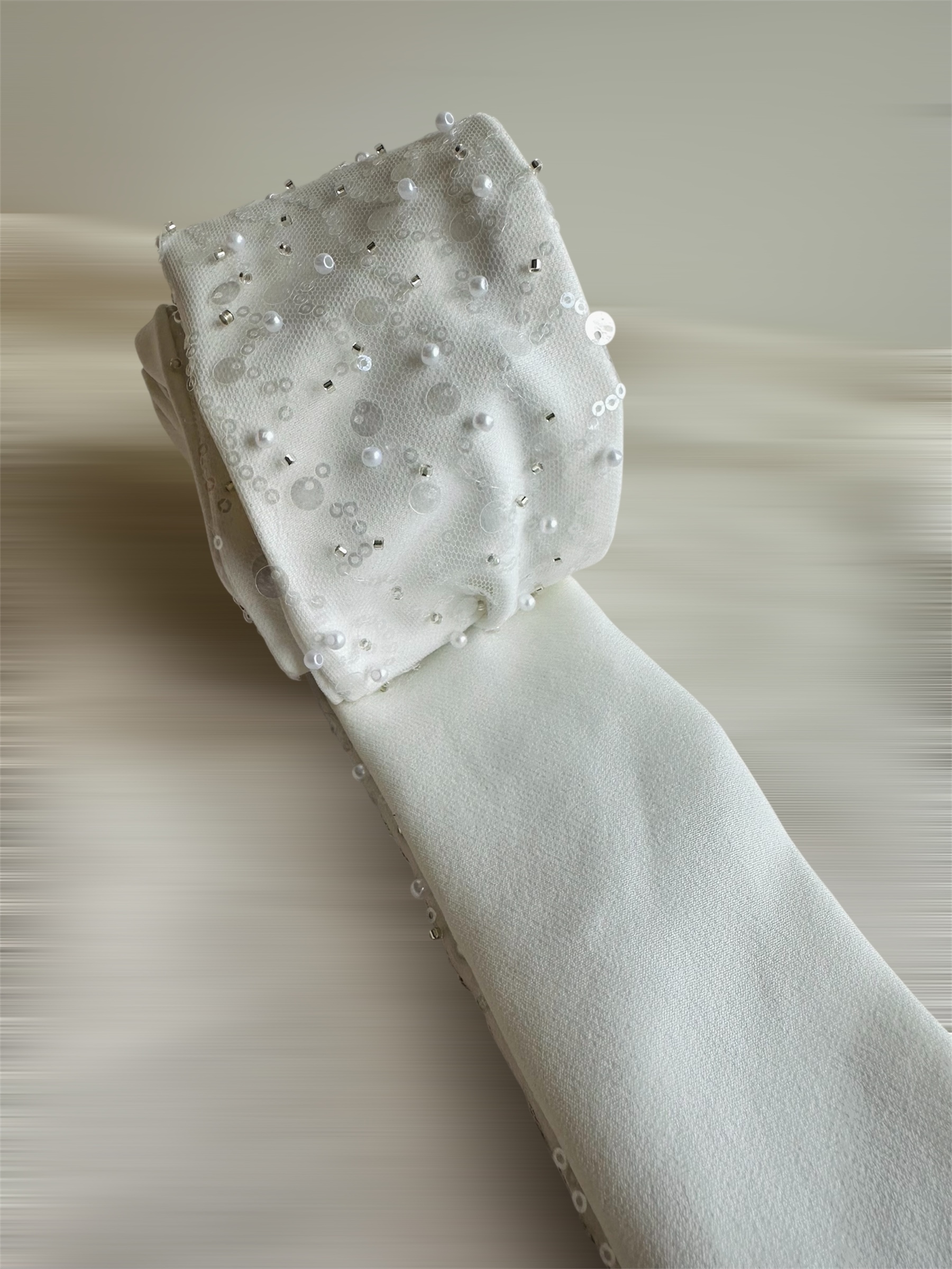 * Selvara * Payet ve İnci Çift Taraflı Telli Saç Bandı - Görsel 2