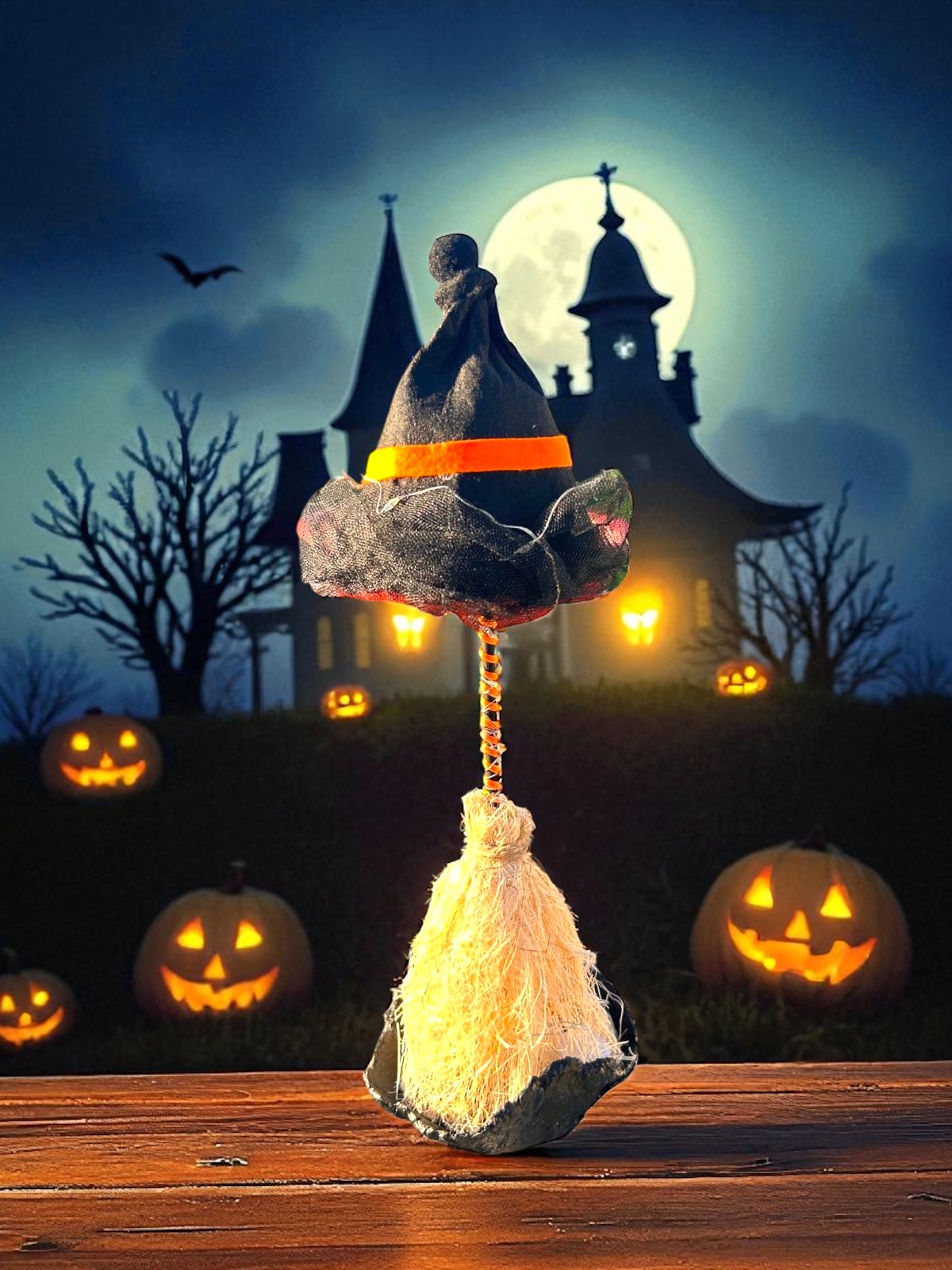 Led Işıklı Cadı Süpürgesi Masa Süsü - Görsel 5