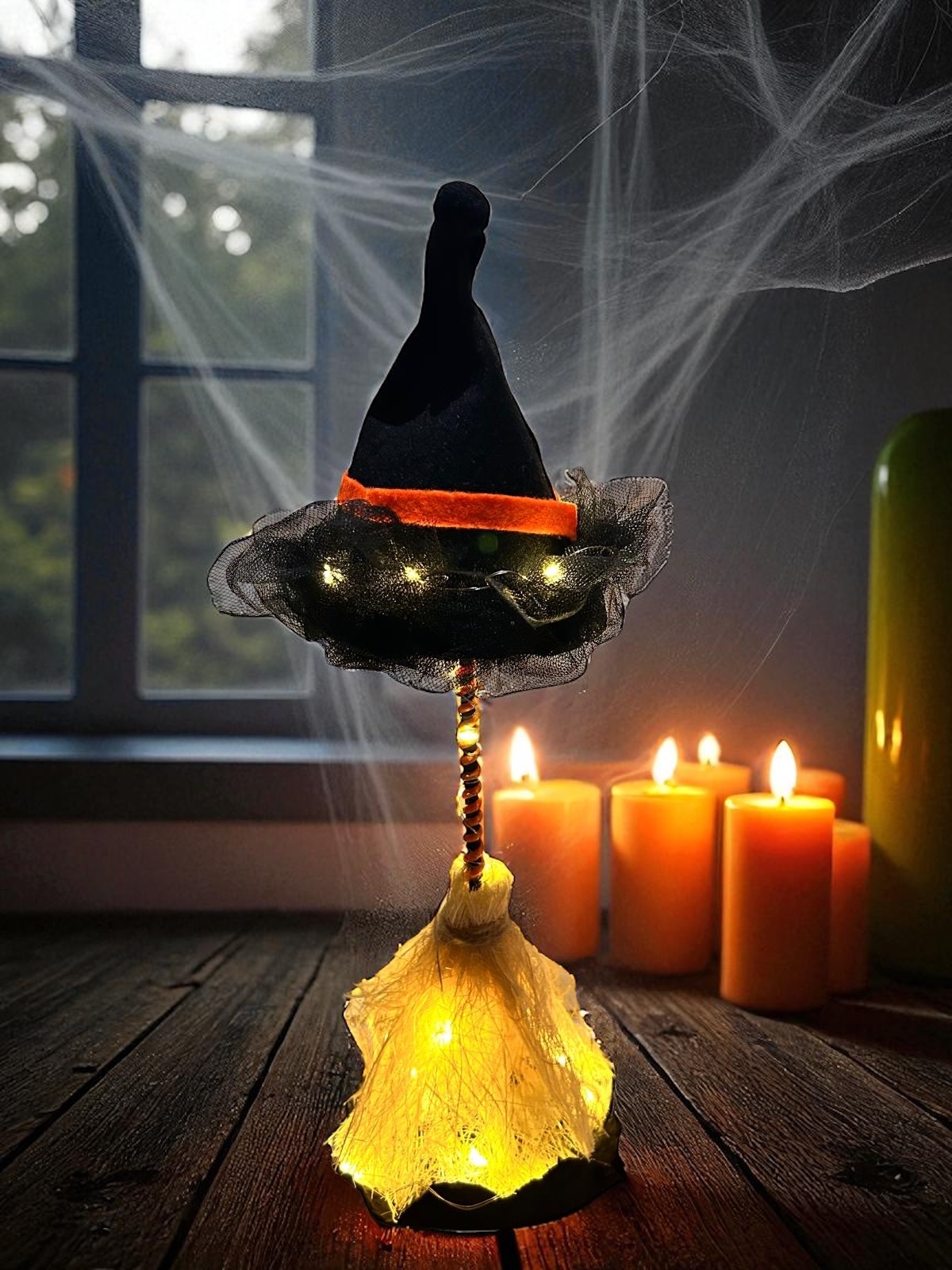 Led Işıklı Cadı Süpürgesi Masa Süsü