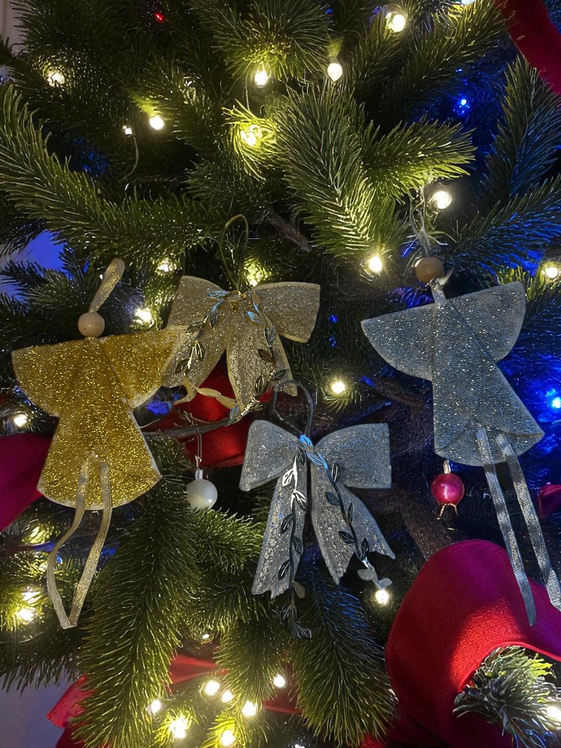 Melek-Fiyonk Yılbaşı Ağacı seti 4 adet