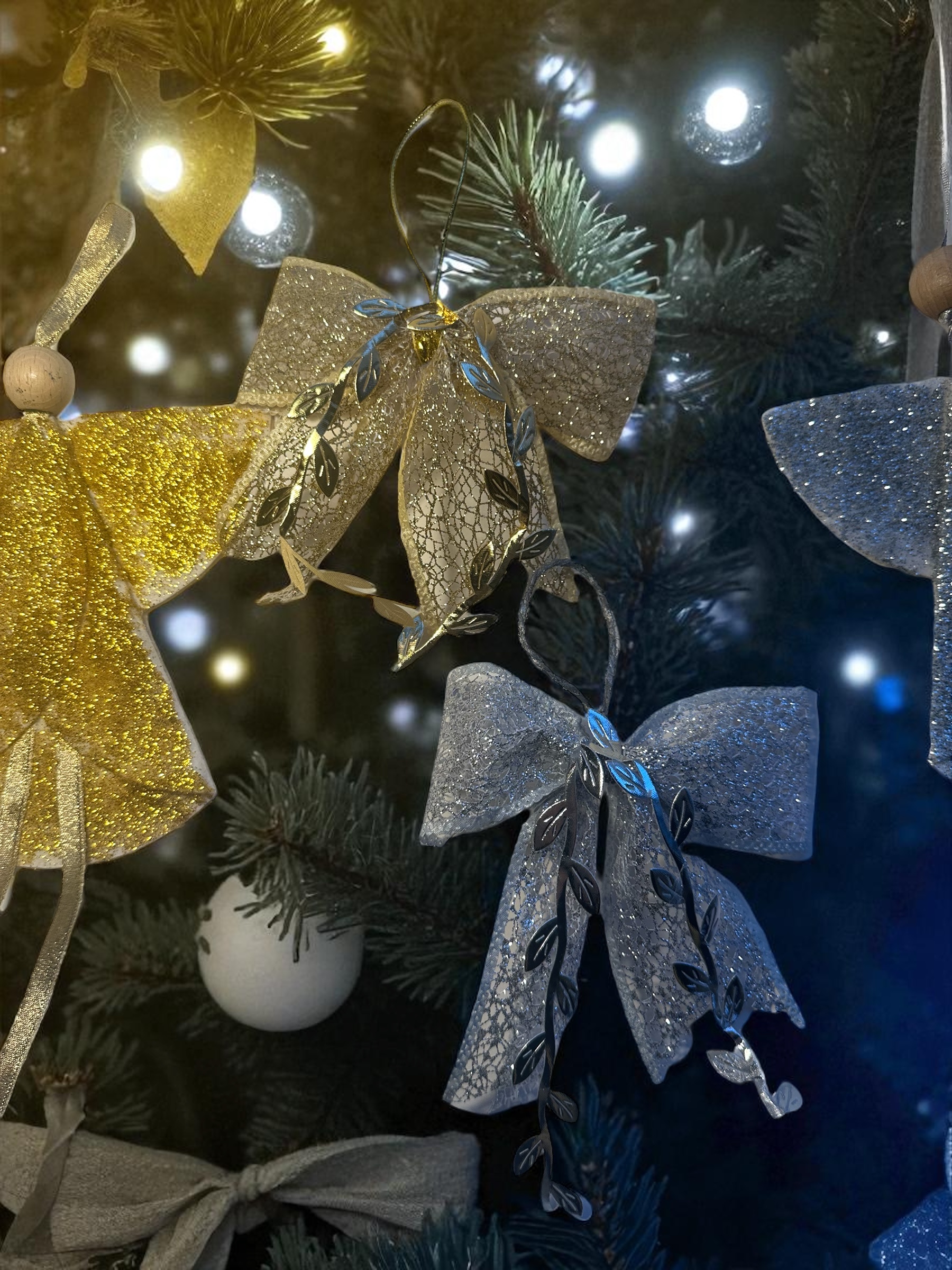 Melek-Fiyonk Yılbaşı Ağacı seti 4 adet - Görsel 6