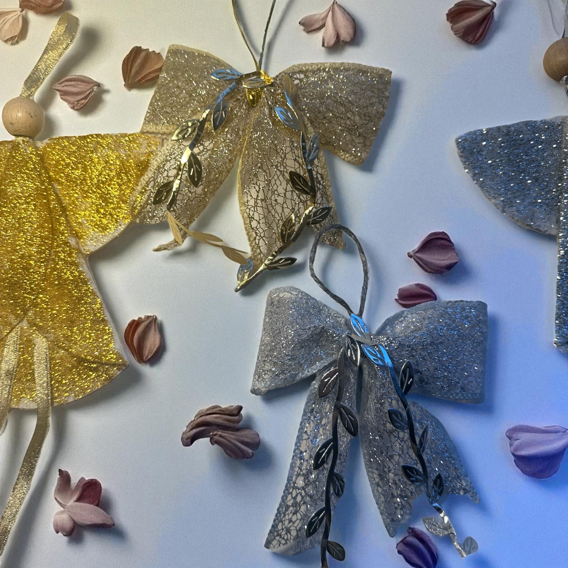 Melek-Fiyonk Yılbaşı Ağacı seti 4 adet - Görsel 5