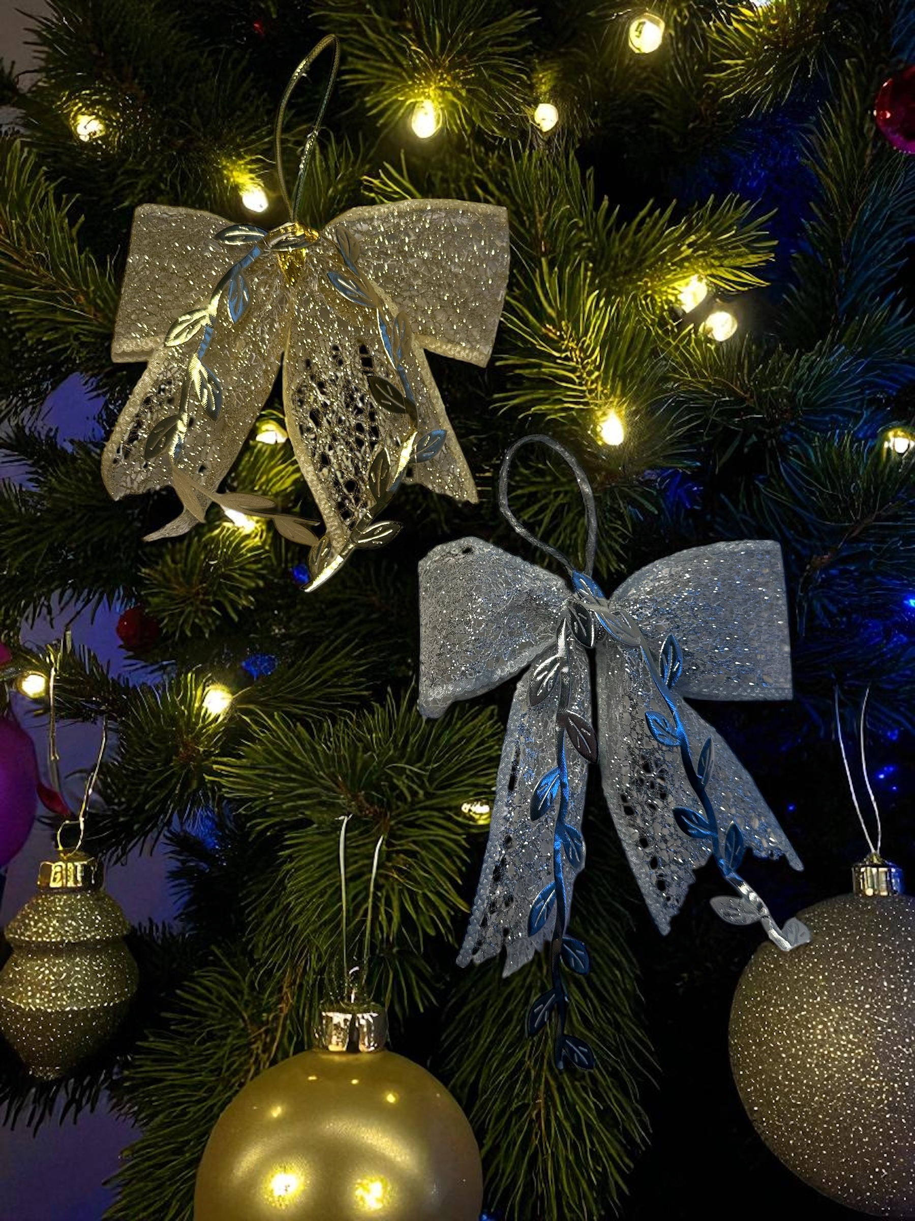 Melek-Fiyonk Yılbaşı Ağacı seti 4 adet - Görsel 3