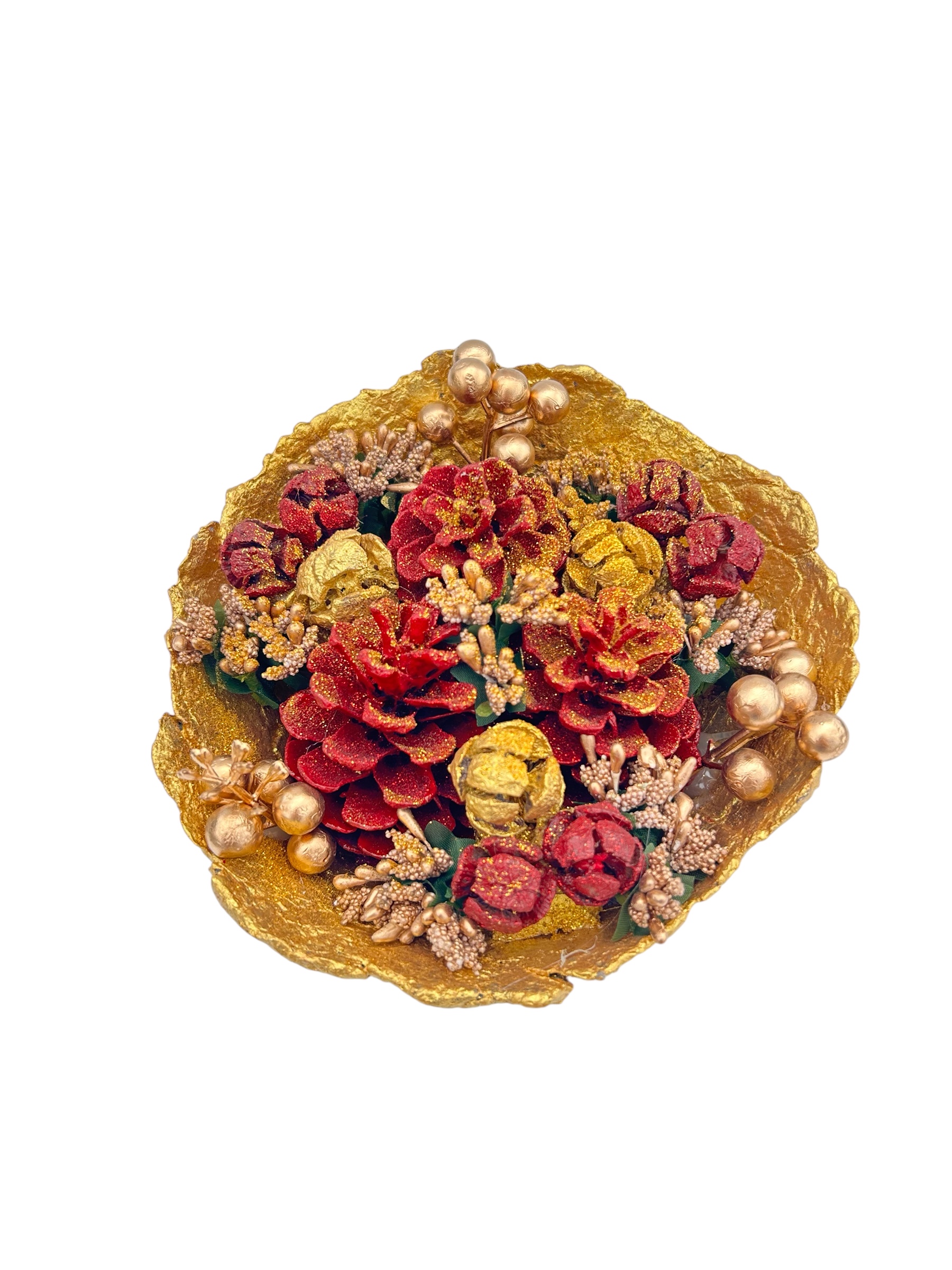 Golden Pine Noel Kasesi Işıklı Yılbaşı Masa dekorasyonu - Görsel 6