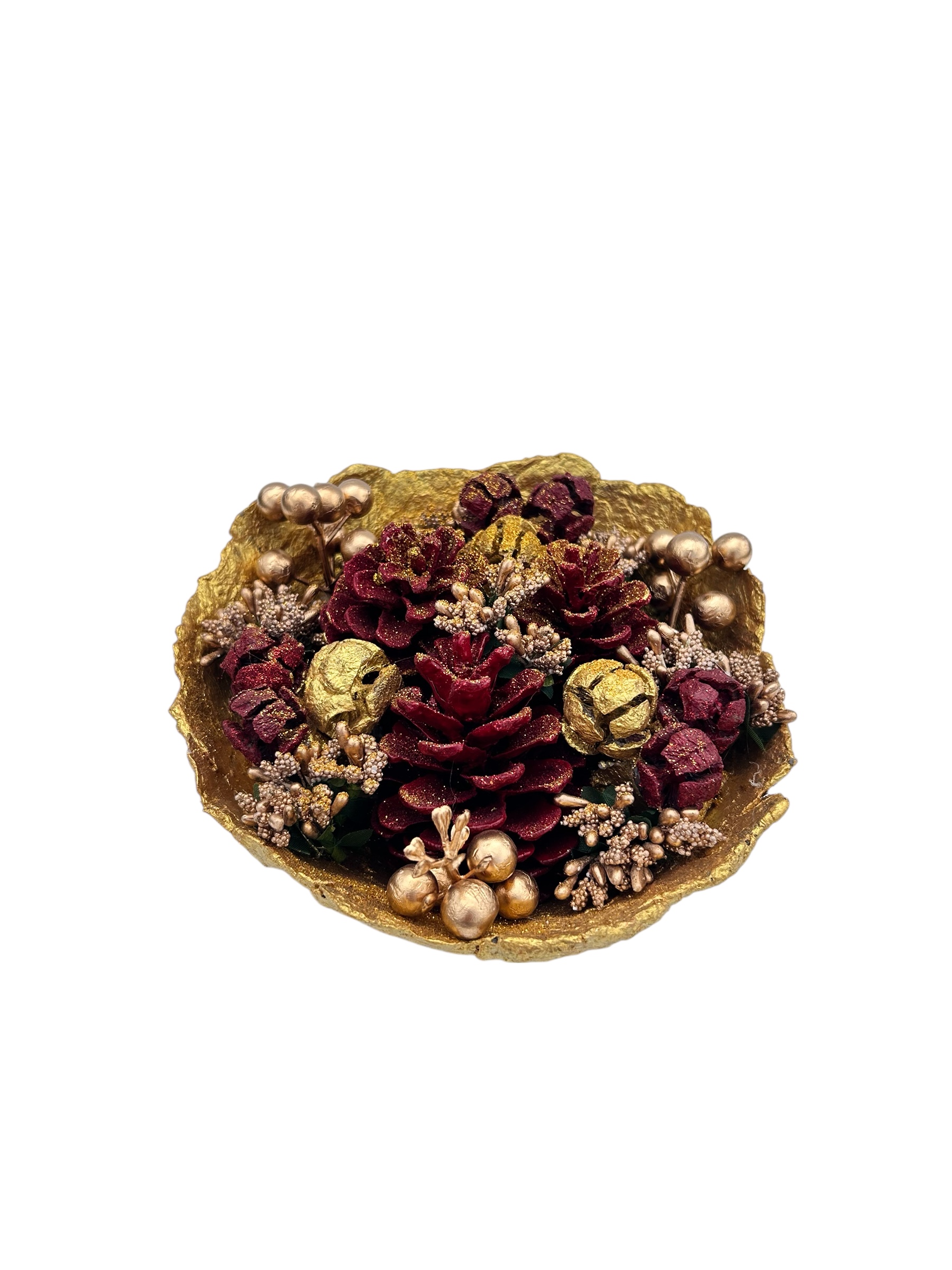 Golden Pine Noel Kasesi Işıklı Yılbaşı Masa dekorasyonu - Görsel 3