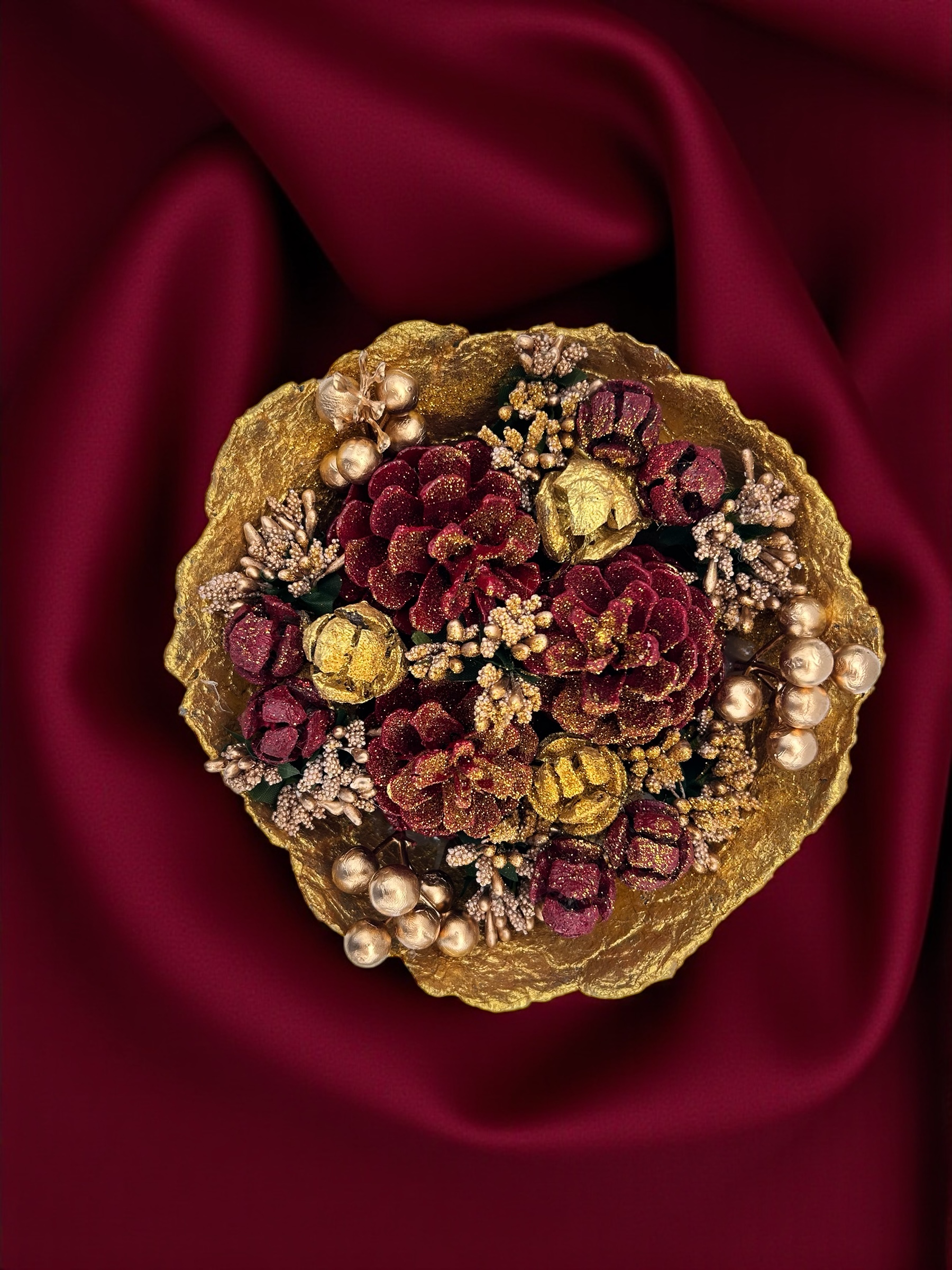 Golden Pine Noel Kasesi Işıklı Yılbaşı Masa dekorasyonu - Görsel 2