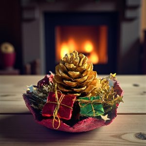 Işıklı Altın Kozalak Kasesi