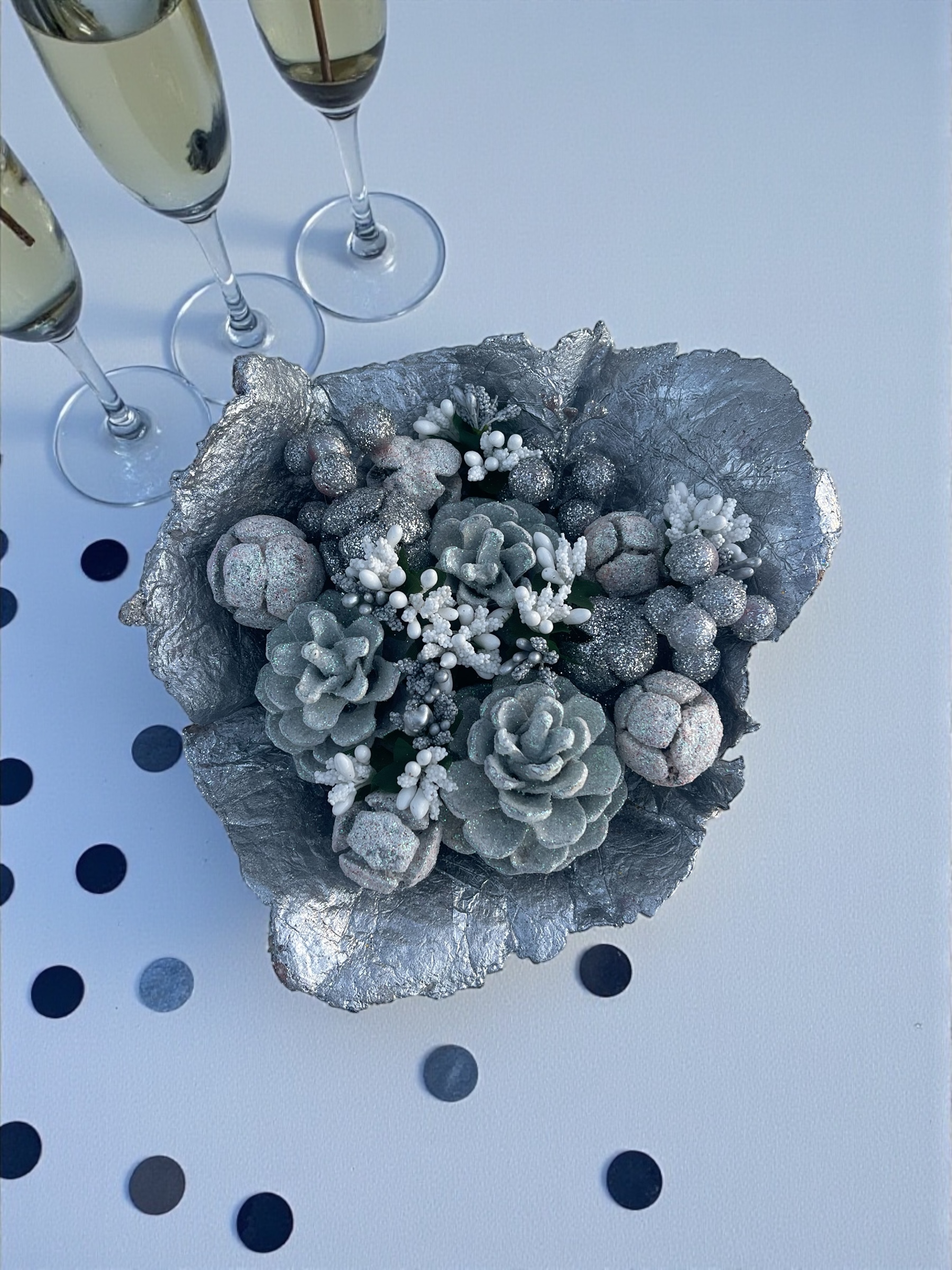 Silva Lumen Bowl Gümüş Yılbaşı Kase 25x22 cm - Görsel 2