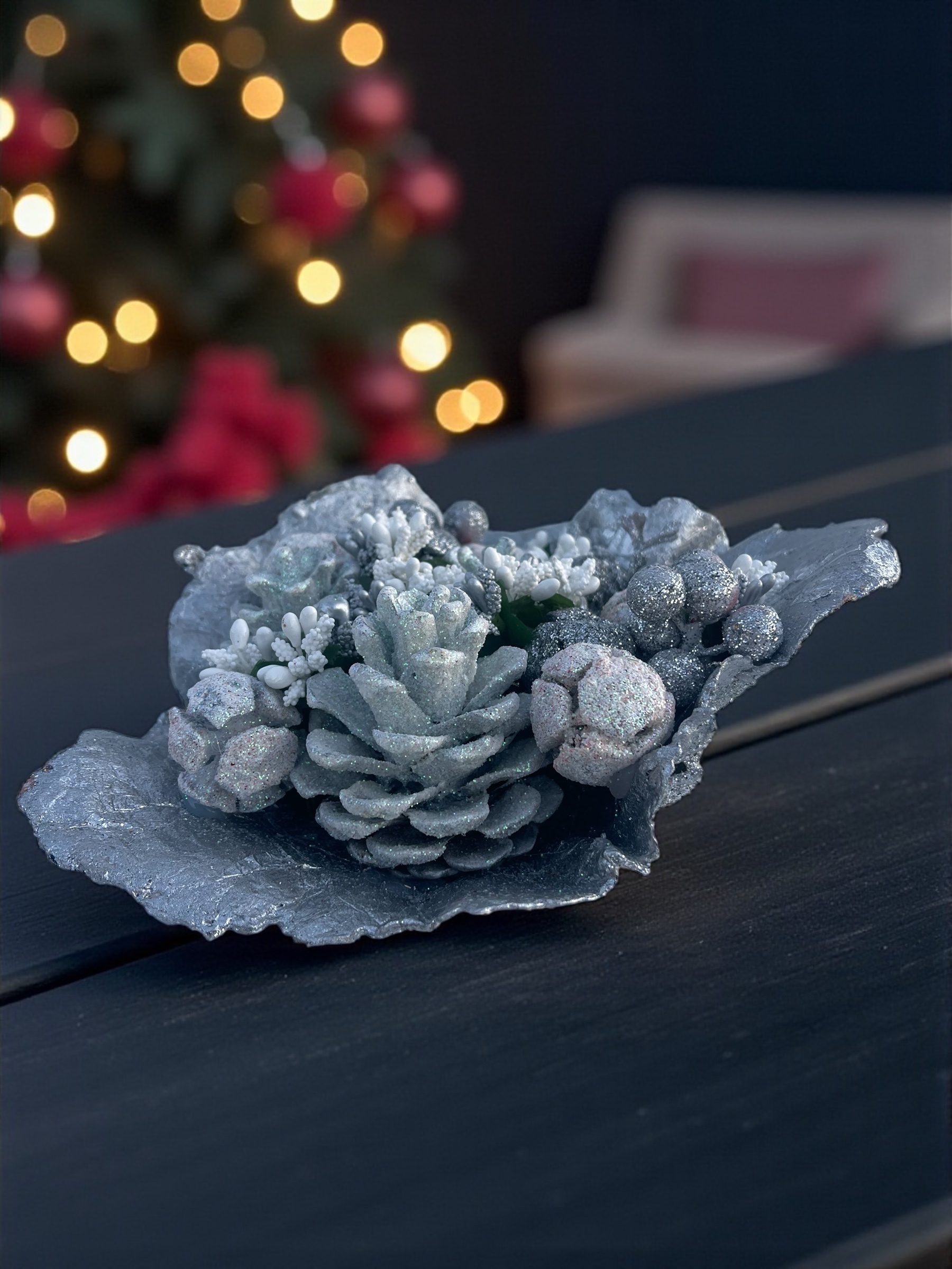 Silva Lumen Bowl Gümüş Yılbaşı Kase 25x22 cm