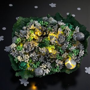 Silva Lumen Bowl Yeşil-Gümüş Yılbaşı Kase 25×22x10 cm