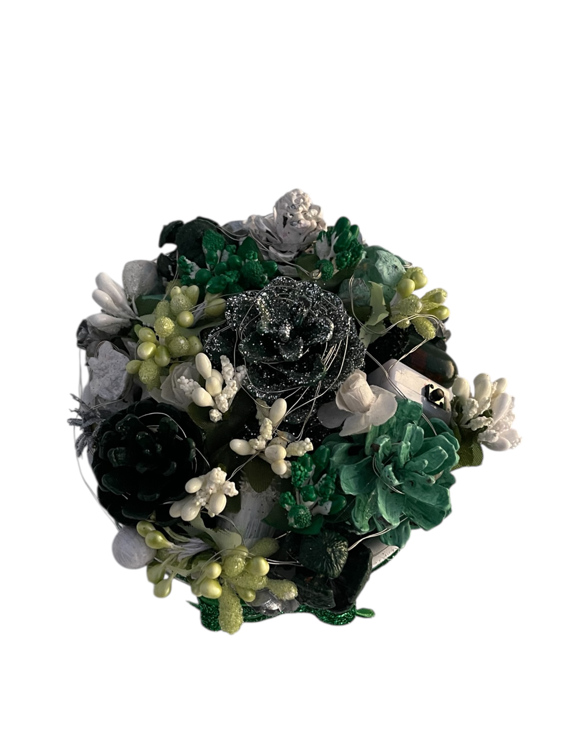 Silva Lumen Bowl Yeşil-Beyaz Yılbaşı Kase 15x15x10 cm - Görsel 2