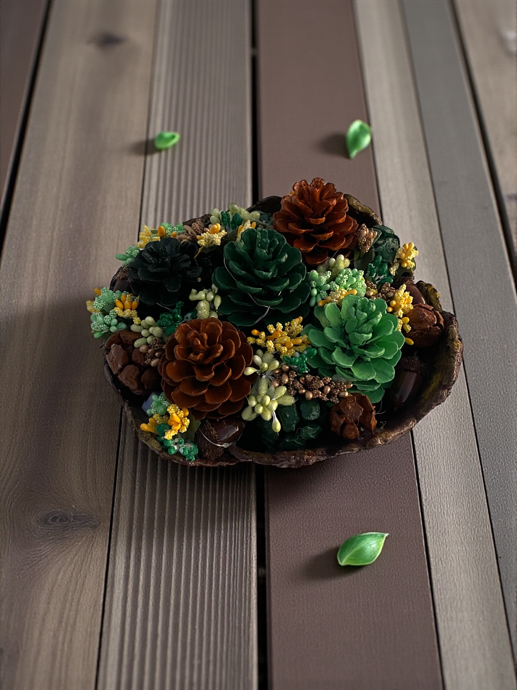 Silva Lumen Bowl Kahverengi Yılbaşı Kase 25x25x10 cm - Görsel 2