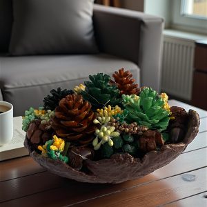 Silva Lumen Bowl Kahverengi Yılbaşı Kase 25x25x10 cm