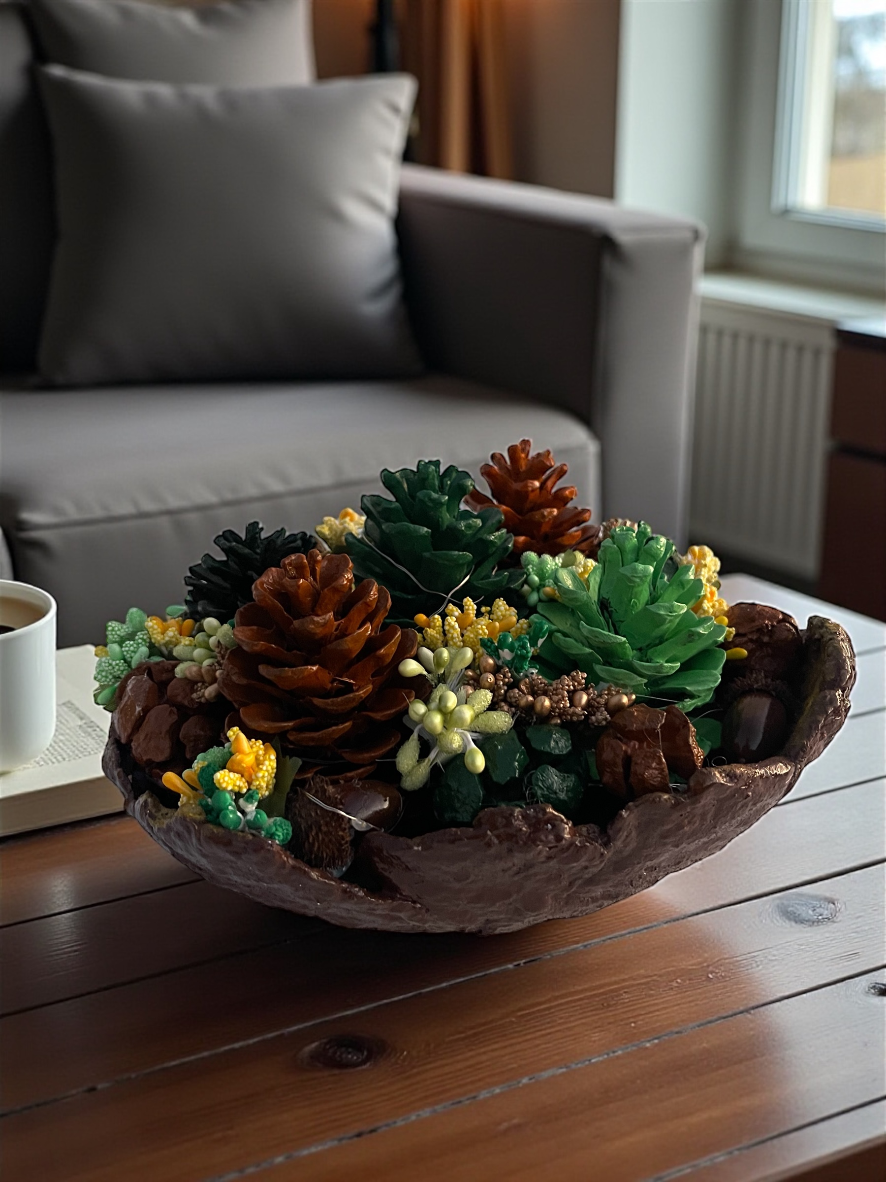 Silva Lumen Bowl Kahverengi Yılbaşı Kase 25x25x10 cm