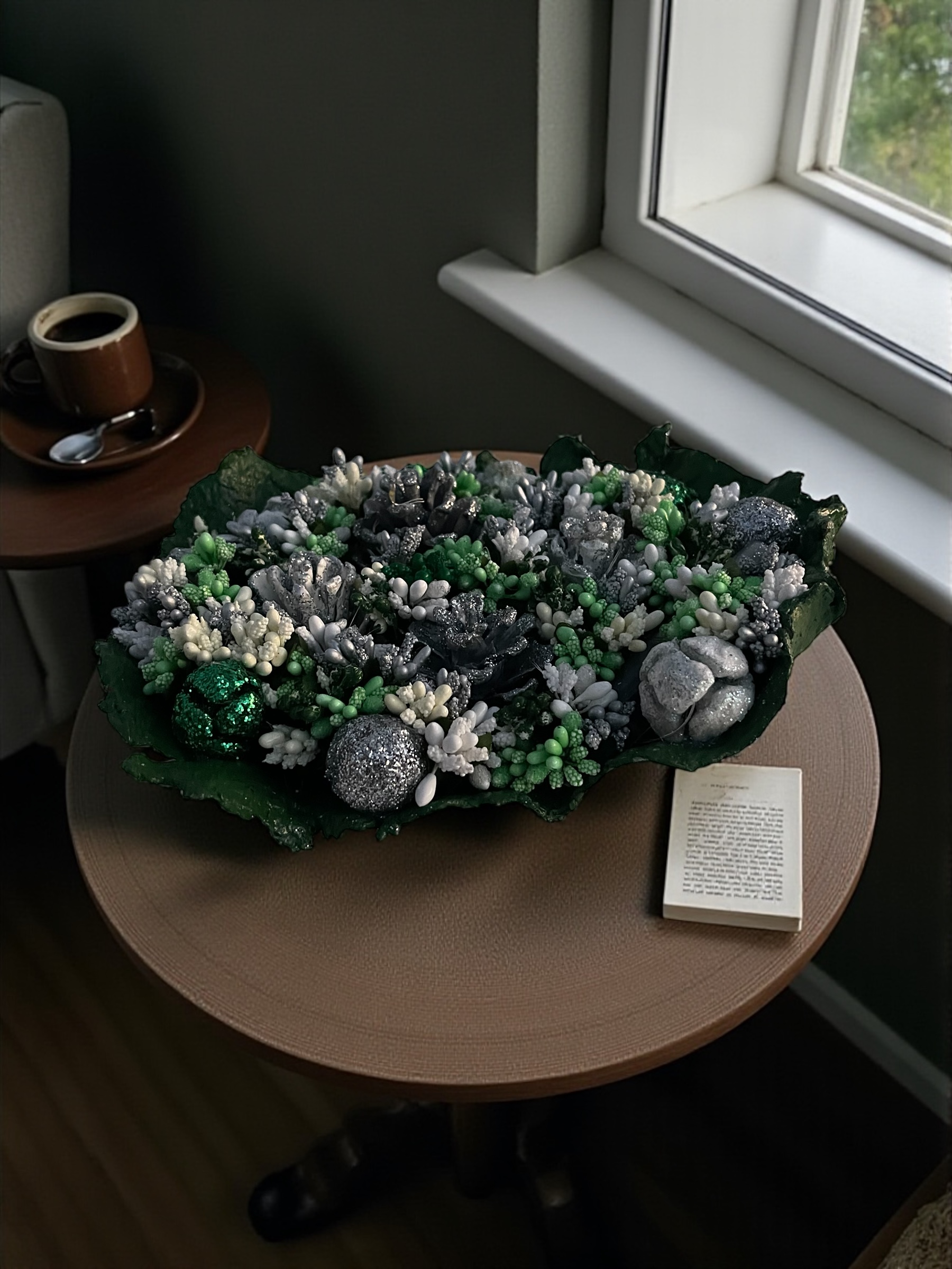 Silva Lumen Bowl Yeşil-Gümüş Yılbaşı Kase 25×22x10 cm - Görsel 2