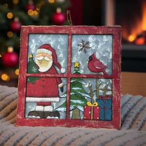 Yeni Yıl Noel Baba Tablosu Pencere noel görünüm