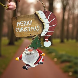 Mutlu Noeller kapı süsü noel baba kapı süsü