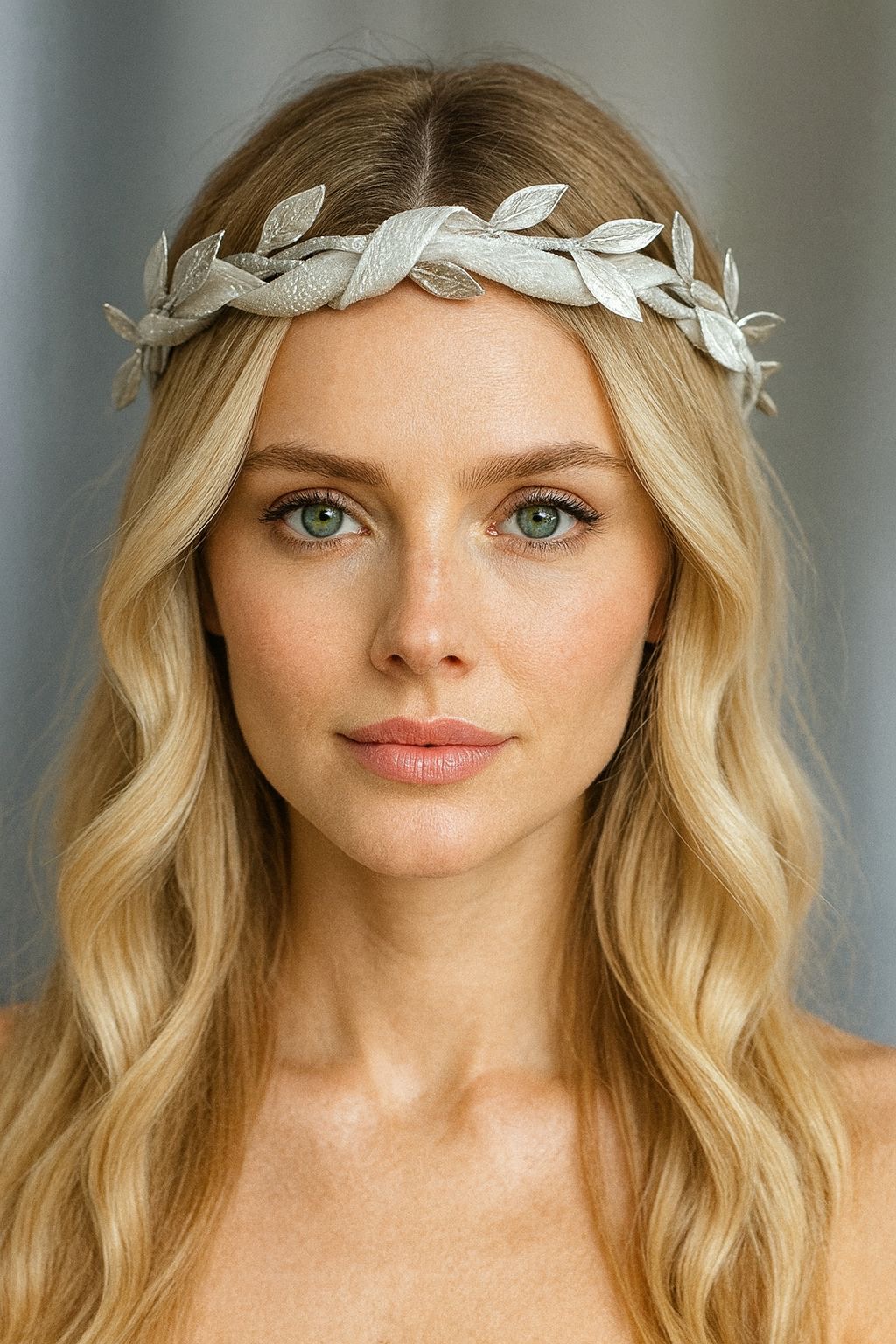 Beyaz Kadife Simli Yaprak taç Yılbaşı Taç tanrıça tacı